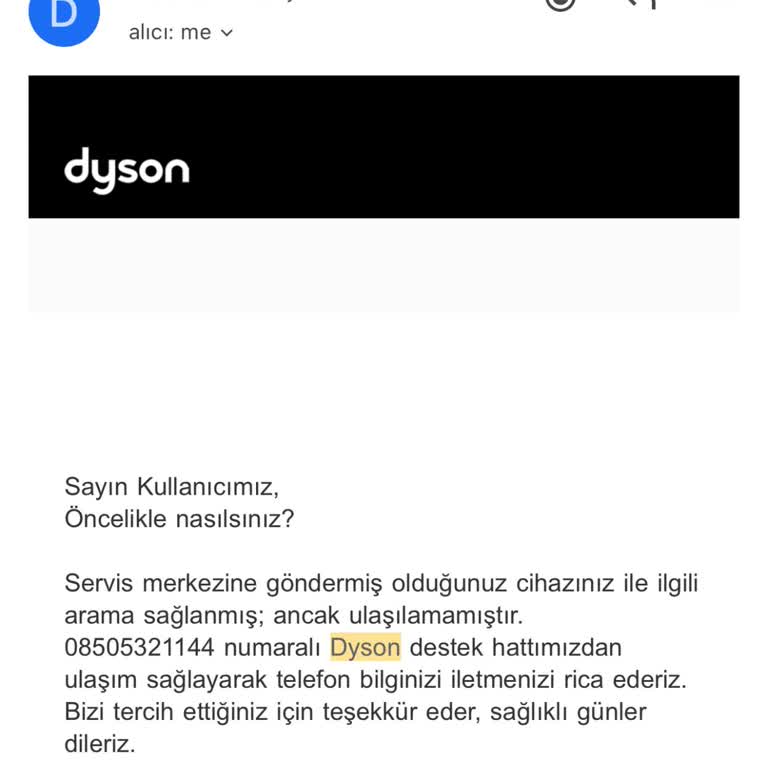 Dyson İade Süresi 7-14 Gün Olmasına Rağmen Para Geri Ödenmedi
