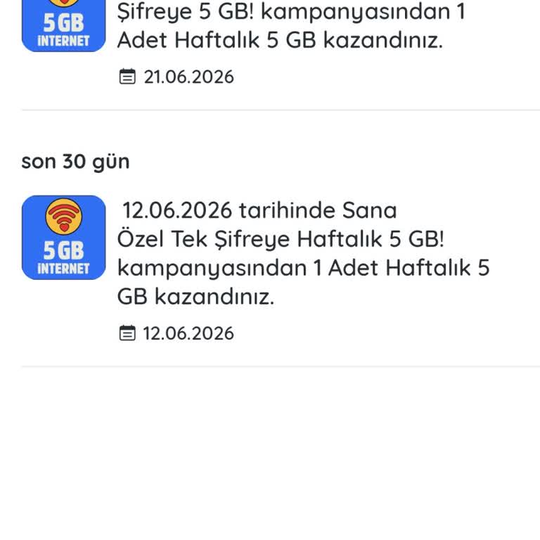 Kazandırıyor Kampanyasından Gelen 5 GB İnternet Hattıma Yüklenmedi