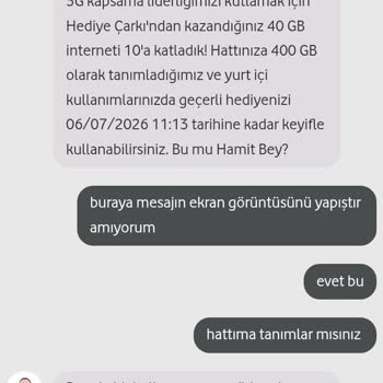 İzinsiz Silinen 400 GB İnternet Paketi Ve Çarpıcı Müşteri Hizmeti Tavırları