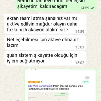 City Vize Danışmanlık Verilen Vize Randevu Sözleri Tutulmadı Ve 32.700 TL İadesi Talebi