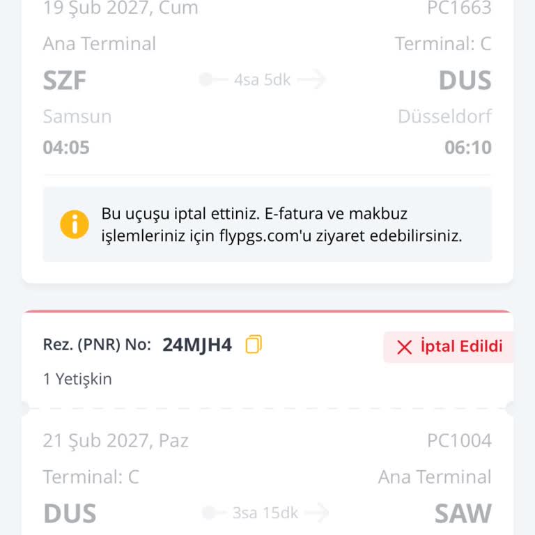 Pegasus Bilet İadesi Gecikmesi
