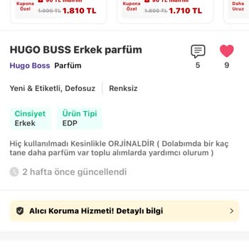Orijinal Olmadığı İddia Edilen Hugo Boss Parfümde İade Şartı İhlali