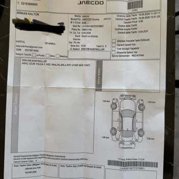 Sıfır Jaecoo J7'de EPC Arızası Ve Muadil Araç Sağlanmaması