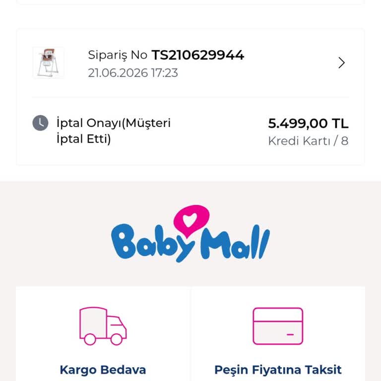 Stokta Son Ürün Olarak Görülen Prego Mama Sandalyesi Haksız İptal Edildi Ve Müşteri Hizmetlerinden Tutarsız Açıklama Alındı