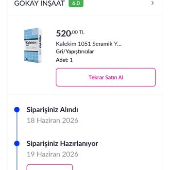 Kalekim Seramik Yapıştırıcısı Siparişim Hazırlanıyor Deyince Cevapsız Kalan Müşteri Hizmetleri