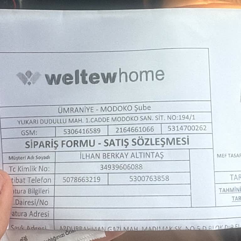 Weltew Modoko Şubesinde Teslimat Süresi Aşılmış Ve Açıklama Yok