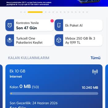 Turkcell Tarafından Yetkisiz Ek İnternet Paketi Ve Aşırı Veri Tüketimi