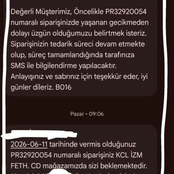 Teslim Süresi Sorunu Ve Müşteri Hizmetleri İhmali