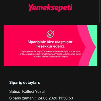 Yemeksepeti Ve Köfteci Yusuf'tan Sipariş İptali Ve İade Talebim