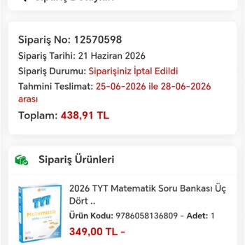 Kargoya Verildi Duyurusu Sonrası Siparişim Açıklama Olmadan Aniden İptal Edildi