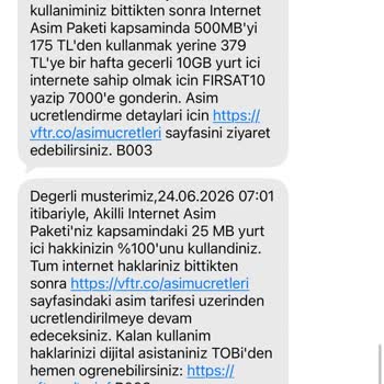 Vodafone İnternet Paketi Aniden Tükeniyor ve Kullanım Kayıtları Bulunamıyor