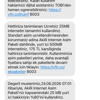 Vodafone İnternet Paketi Aniden Tükeniyor ve Kullanım Kayıtları Bulunamıyor