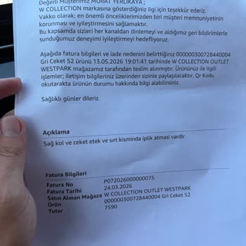 Kısa Sürede İp Atması Yaşadığım Blazer Cekette Üretim Hatası Ve Bilgilendirme Eksikliği