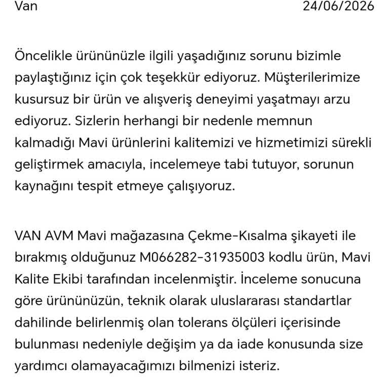 Yıkandıktan Sonra Küçülen Tişörtlerde Beden Değişimi Talebi Reddedildi