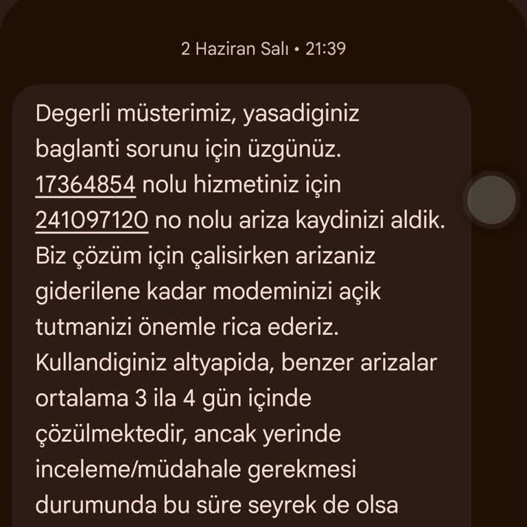 Vodafone Net İnternet Kesintisi Ve Saha Ekibi Gelmemesi