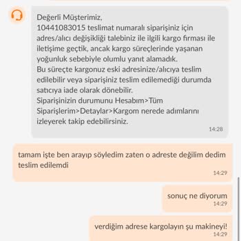İade Sürecinde Satıcı Tarafından Adres Değişikliği Reddedildi, Ürün Kargo Şubesinde Bekliyor
