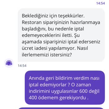 İndirimsiz Siparişte 600 TL Çekimi Ve İptal Reddi