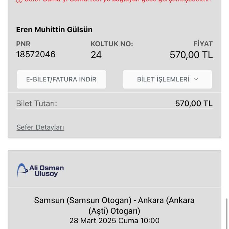 Obilet.com’dan İki Otobüs Bileti Faturası Alımında Sürekli Gecikme Ve Hatalı Yanıtlar