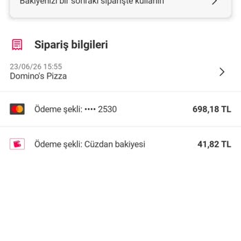 Yemeksepeti Cüzdanına Yatırılan 740 TL İadenin Banka Kartına Transfer Edilememesi
