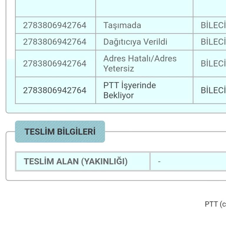 Yetersiz Adres Gerekçesiyle Kargonun Şubeye Bırakılması Ve Sorumlu Personelin İncelenmesi