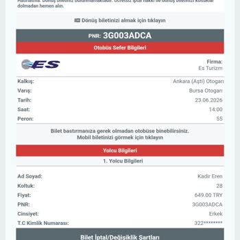 Es Turizm'in Mola Yerinde Kontrolsüz Hareketi Ve 400 TL Yeni Bilet Ücreti İadesi Talebi