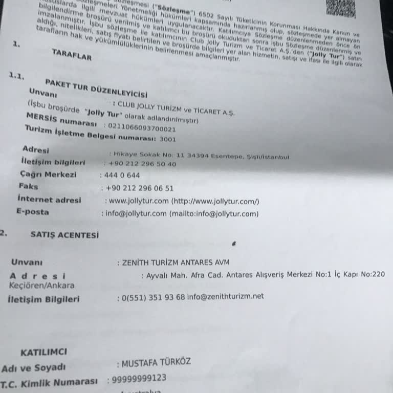 Jolly Tur'da Kimlik Kontrolü Eksikliği Nedeniyle Otelde Değersiz Hissettim