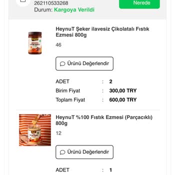 Eksik Çikolatalı Fıstık Ezmesi Teslimatı İçin Hızlı Çözüm Talebi