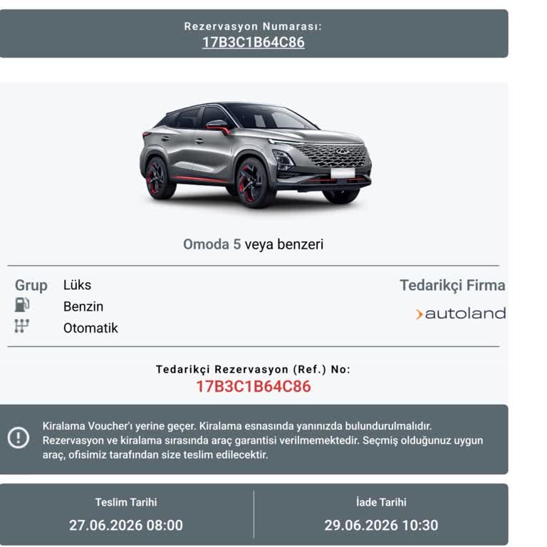 Araç Kiralama Rezervasyonunda Findeks Sorunu Nedeniyle Teslim Edilmemesi Ve Haksız İptal Ücreti
