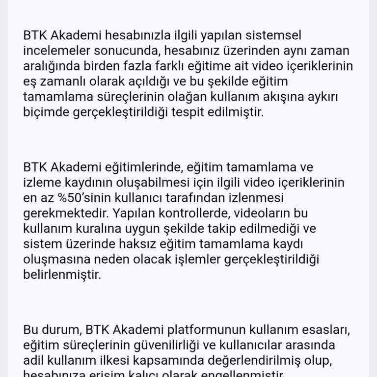 Hesabımın Kalıcı Kapatılması Ve Tamamladığım Eğitimlerin Silinmesi