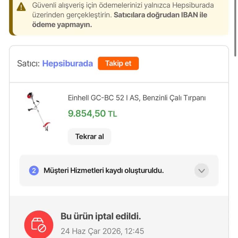 Onayı Olmadan Siparişimin İptali Ve Ürünün Gönderilmemesi