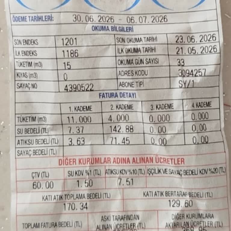 Ankara ASKİ Su Faturamda Dört Kat Artış Ve Hata İncelemesi Talebi