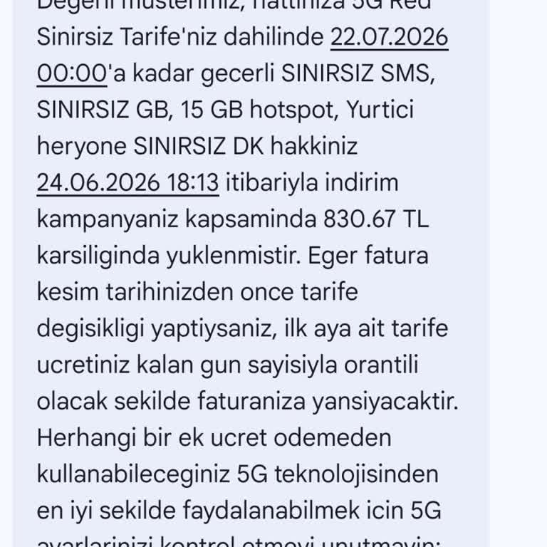 Onayladığım Tarife Uymayan 890 TL'lik Yanıltıcı Değişiklik