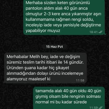 Abluka Giyim Pantolonunda Renk Solması Ve Ayıplı Ürün Şikayeti