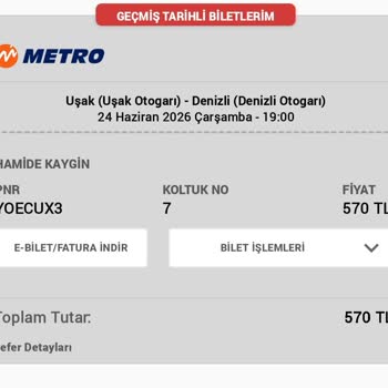 Uşak Ve Denizli Otobüs Seferinin Son Anda İptali Ve İade Sorunu