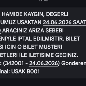 Uşak Ve Denizli Otobüs Seferinin Son Anda İptali Ve İade Sorunu