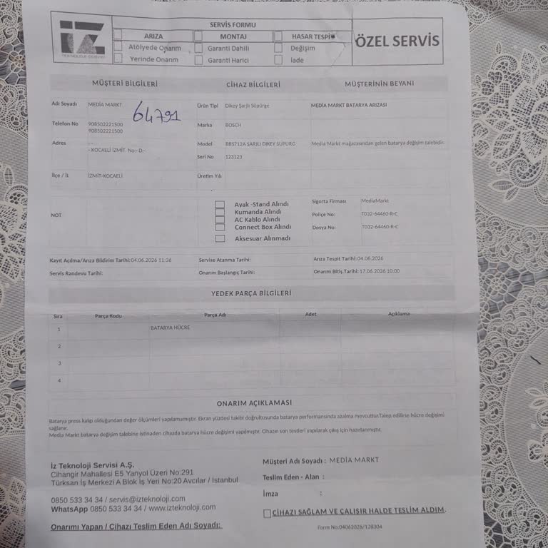 Yanıltıcı Sigorta Teklifi Sonrası Batarya Sorunum Çözülmedi