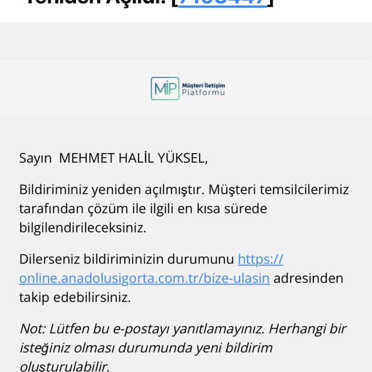 İkame Araç Sağlanamayan Ve Dosya İptali Açıklanmayan Anadolu Sigorta Kasko Süreci
