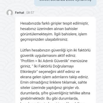 İkimisli Hesabımda İzin Almadan Sweet Bonanza’da 2.531 TL Harcama