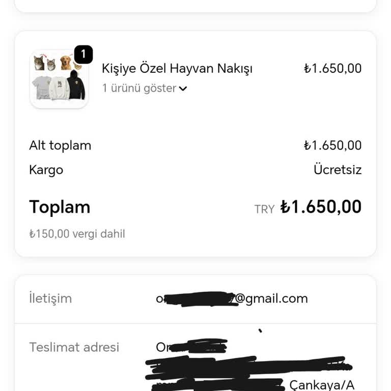 Kişiye Özel T-Shirt Siparişinde Bilgilendirme Yok, Acil Kargo Talebi