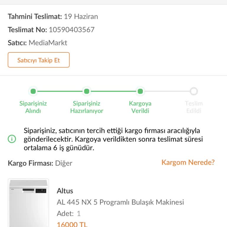 Media Markt Bulaşık Makinesi Teslim Edilmedi Ve Bilgi Verilmedi