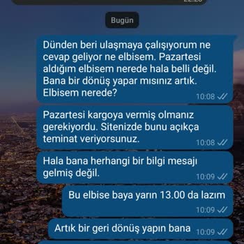 Hülya Keser Giyim’in Aynı Gün Kargo Sözünü Tutmaması Düğün Elbisesi Gecikti