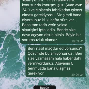 Abiye Renk Sorunu Ve Teslimat Gecikmesi Nedeniyle Ücret İadesi Talebi