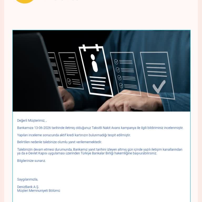 Denizbank Yanıltıcı Bilgilendirme Ve Kredi Kartı Limiti Sorunu