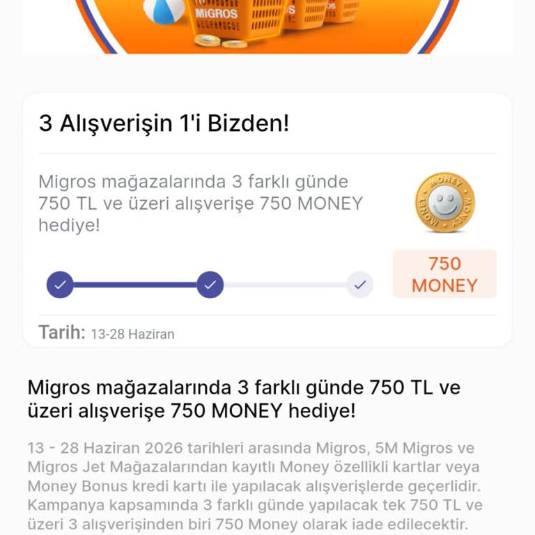 Migros’tan Söz Verilen 750 Money Puanı Güncellenmedi