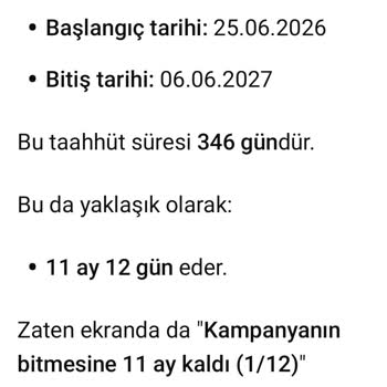 Taahhüt Süresi Fatura Gününe Göre Belirlendiği İçin Gün Eksikliği Ve Bilgi Eksikliği
