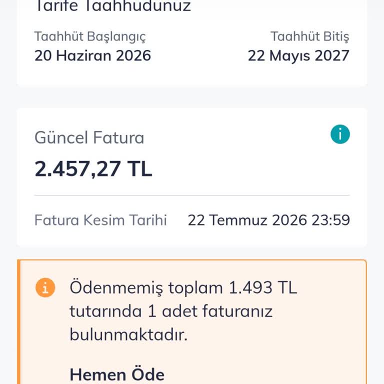 Onaysız 1250 TL Ek İnternet Paketi Ücreti Faturada İptal Edilmeli