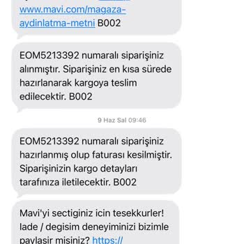 Mavi Mağazasında Değişim Talebim Kargo Teslim Edildiği Söylendiği Halde Elime Ulaşmadı