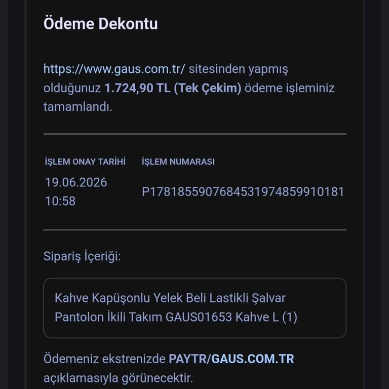 Gaus.com Siparişimde Kargo Gecikmesi Ve Ücret İadesi Talebi