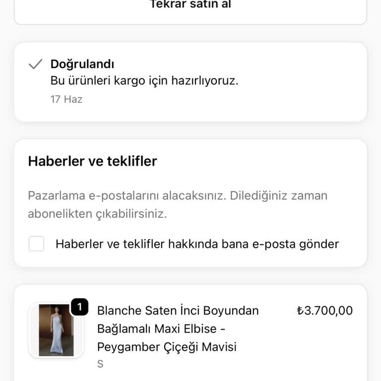 Sipariş Kargoya Verilmedi Ve İade Bekleniyor