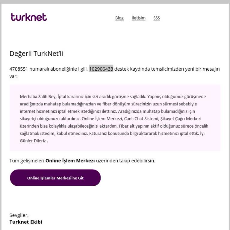 Fiber Geçiş Talebine Cevap Yok, Online Sistem Sadece İptal İçin Çalışıyor